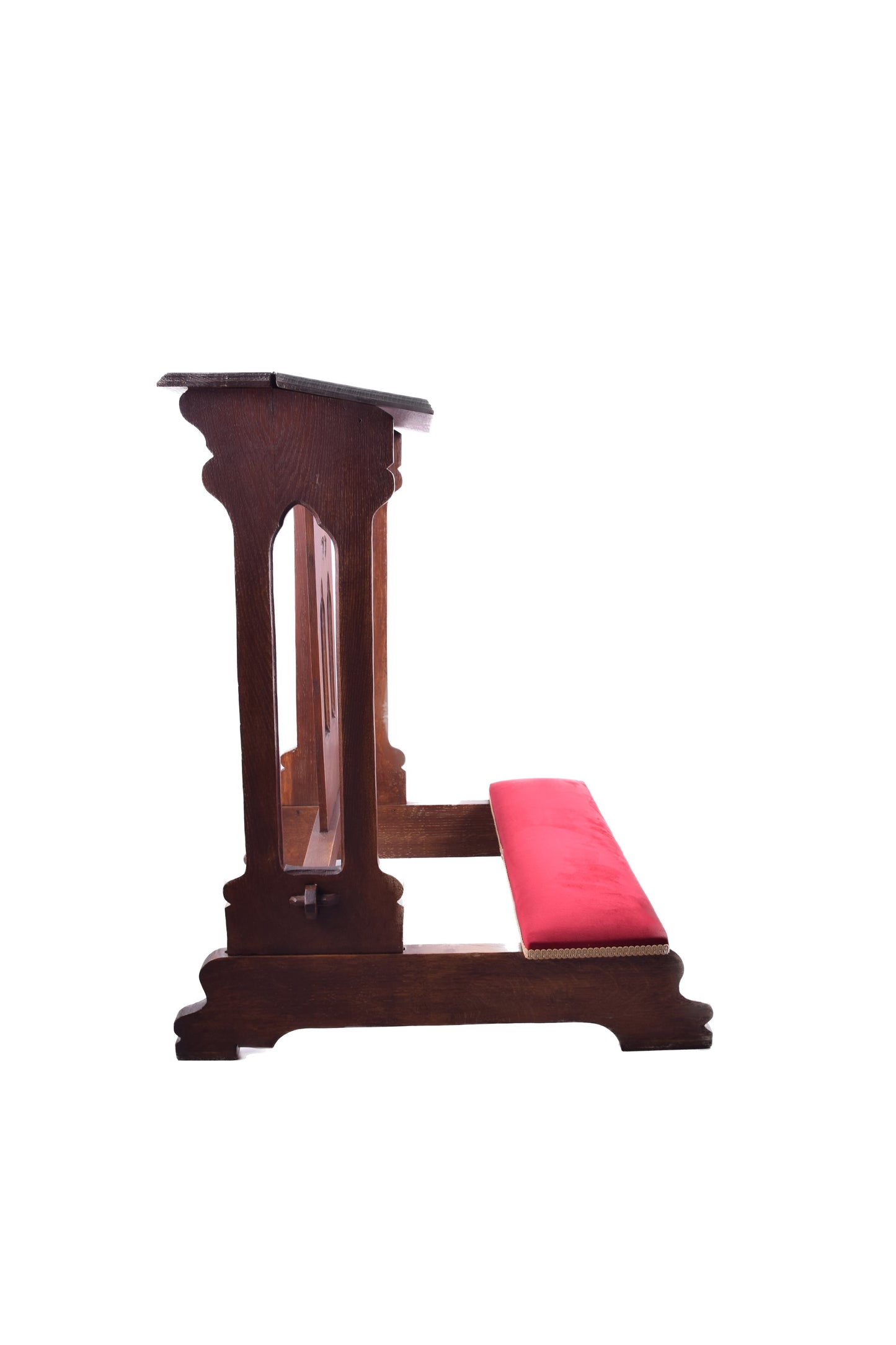 Solidny użytkowy klęcznik dębowy w super stanie Połowa XX w 86x64x70x20 cm
