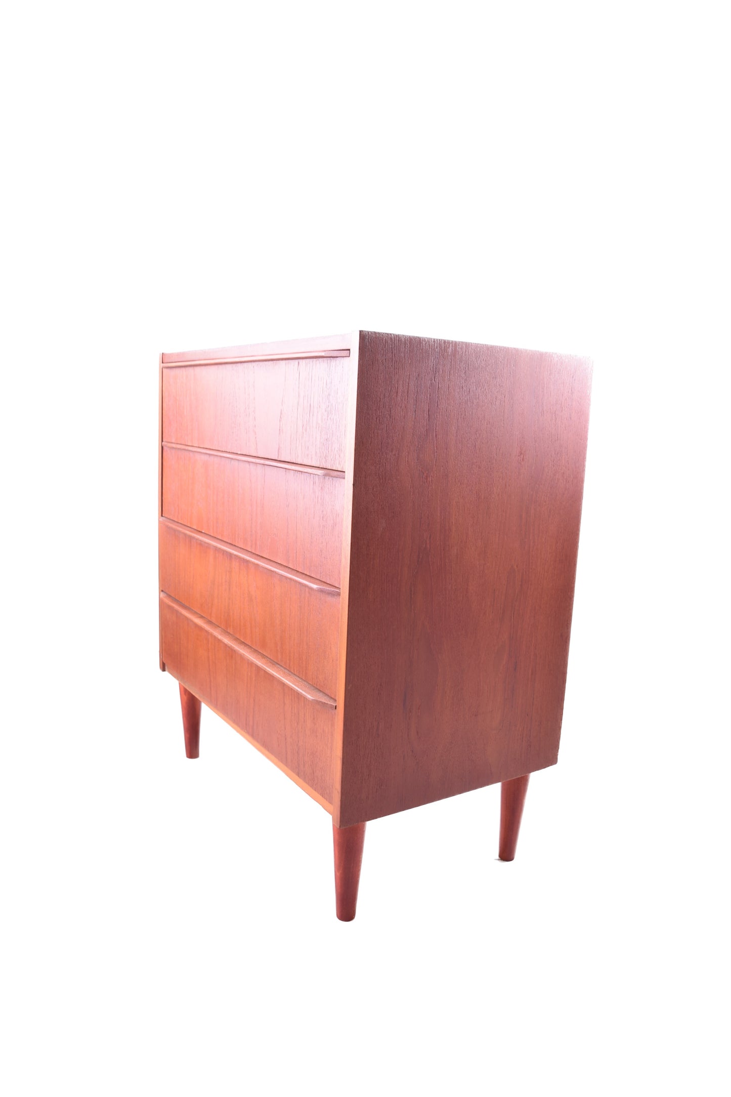 Komoda duńska mała zgrabna na nóżkach vintage 4 szuflady 71x63x36 cm