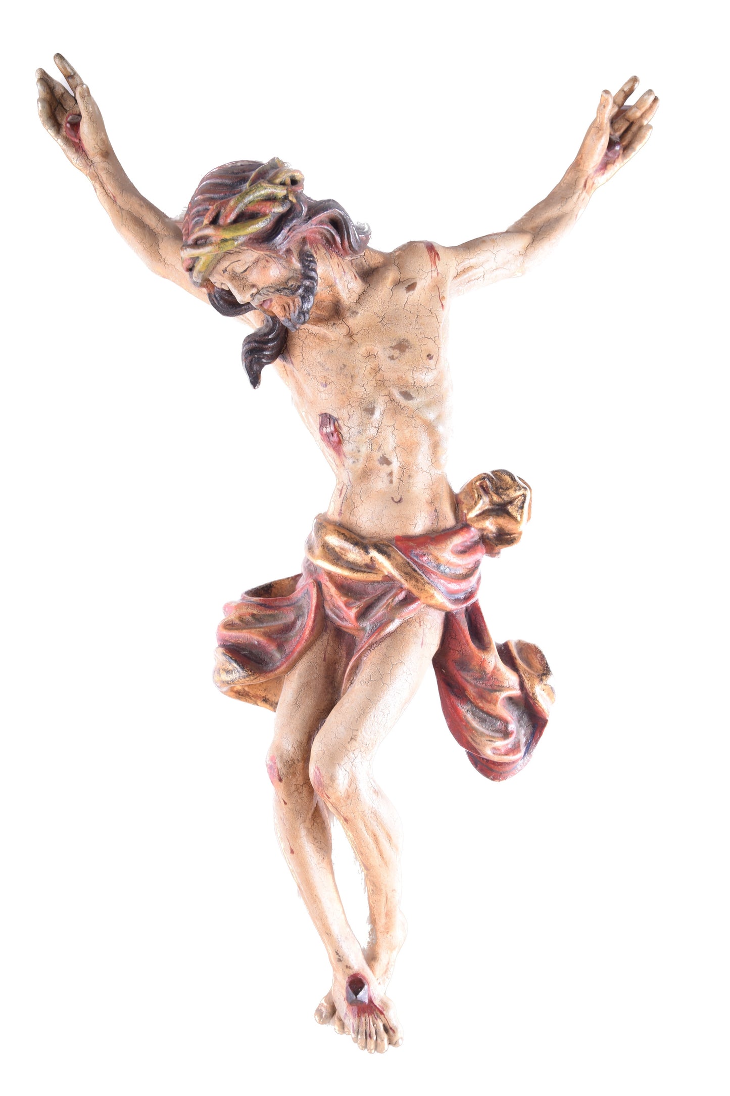 Chrystus na krzyżu z ciekawą historią duży XX wiek 100x57 cm