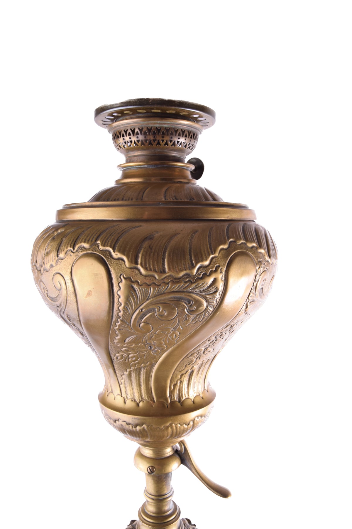 Lampa Naftowa Podłogowa ze Stolikiem z Zielonego Onyksu XIX/XX 165 cm