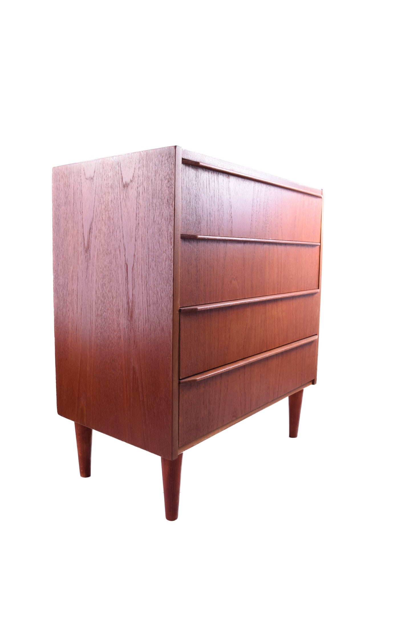 Komoda duńska mała zgrabna na nóżkach vintage 4 szuflady 71x63x36 cm