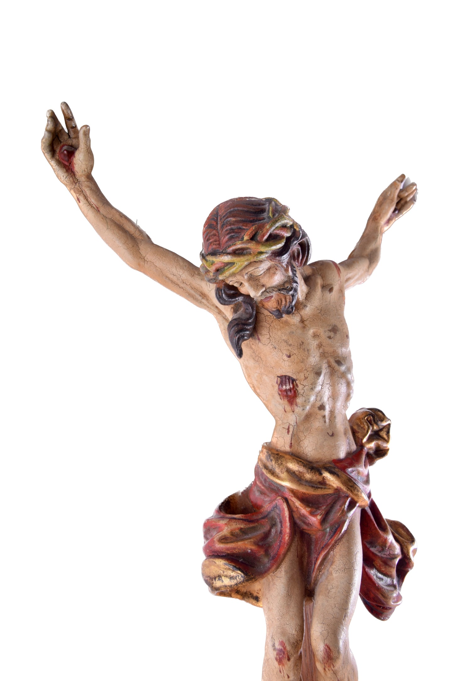 Chrystus na krzyżu z ciekawą historią duży XX wiek 100x57 cm