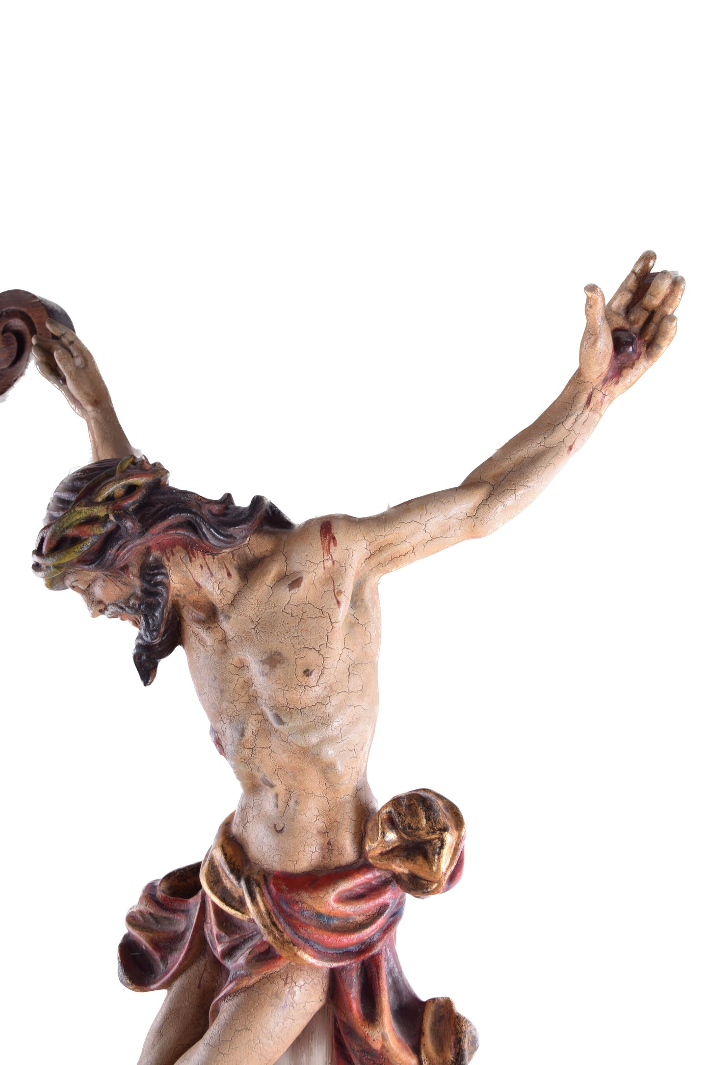 Chrystus na krzyżu z ciekawą historią duży XX wiek 100x57 cm