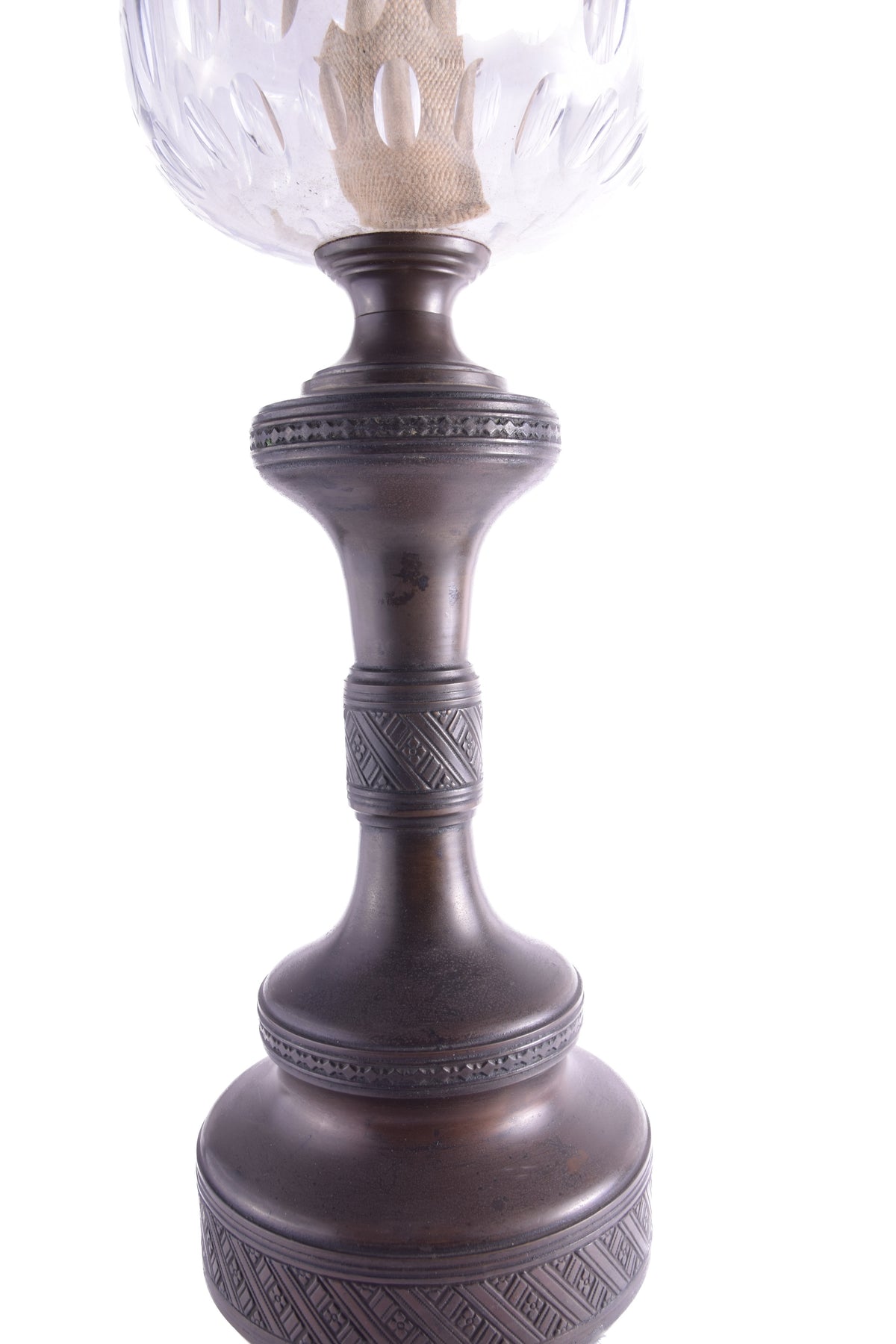 Lampa Naftowa Benzolinowa Belgia z unikatowym palnikiem mosiężna 81 cm