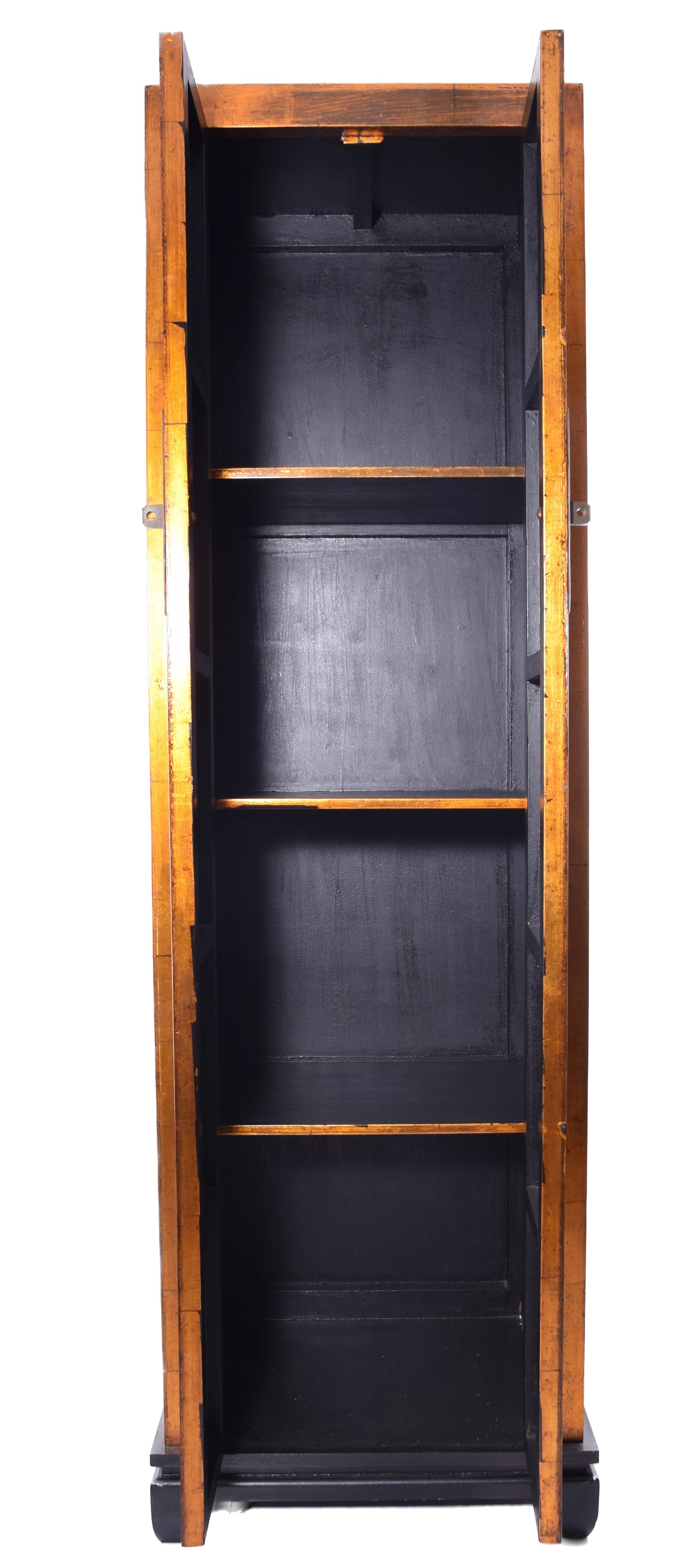 Ekskluzywna szafa z półkami złoto brązowa XX/XXIw styl Qing, 204x60x45 cm