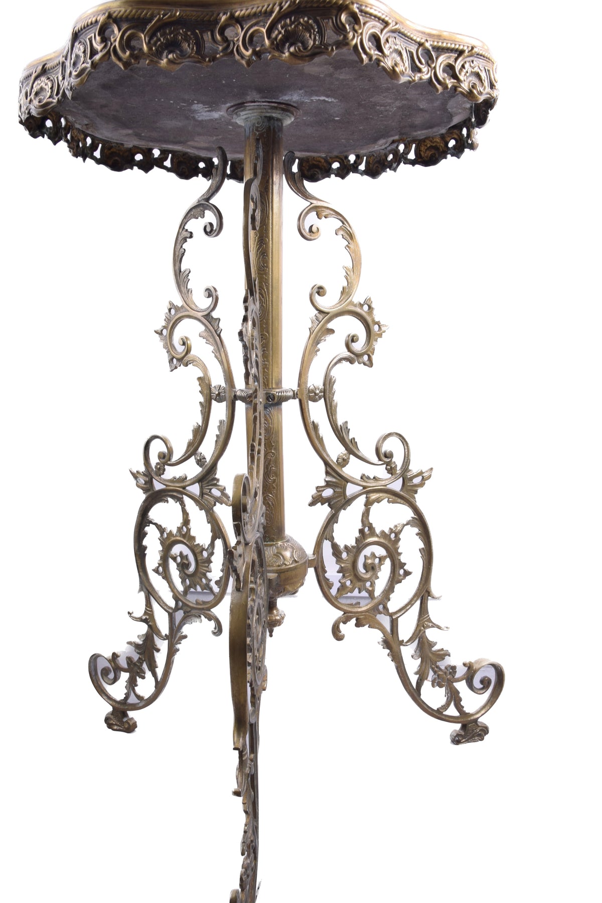 Lampa Naftowa Podłogowa ze Stolikiem z Zielonego Onyksu XIX/XX 165 cm