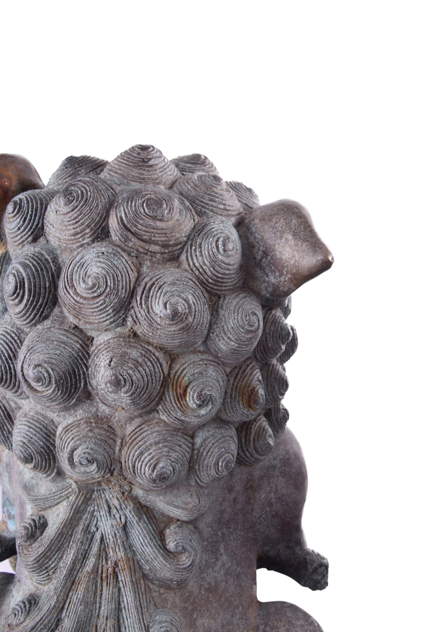 Monumentalne psy Foo brąz – Chiny dynastia Qing XIX / XX w 48x55x30 cm