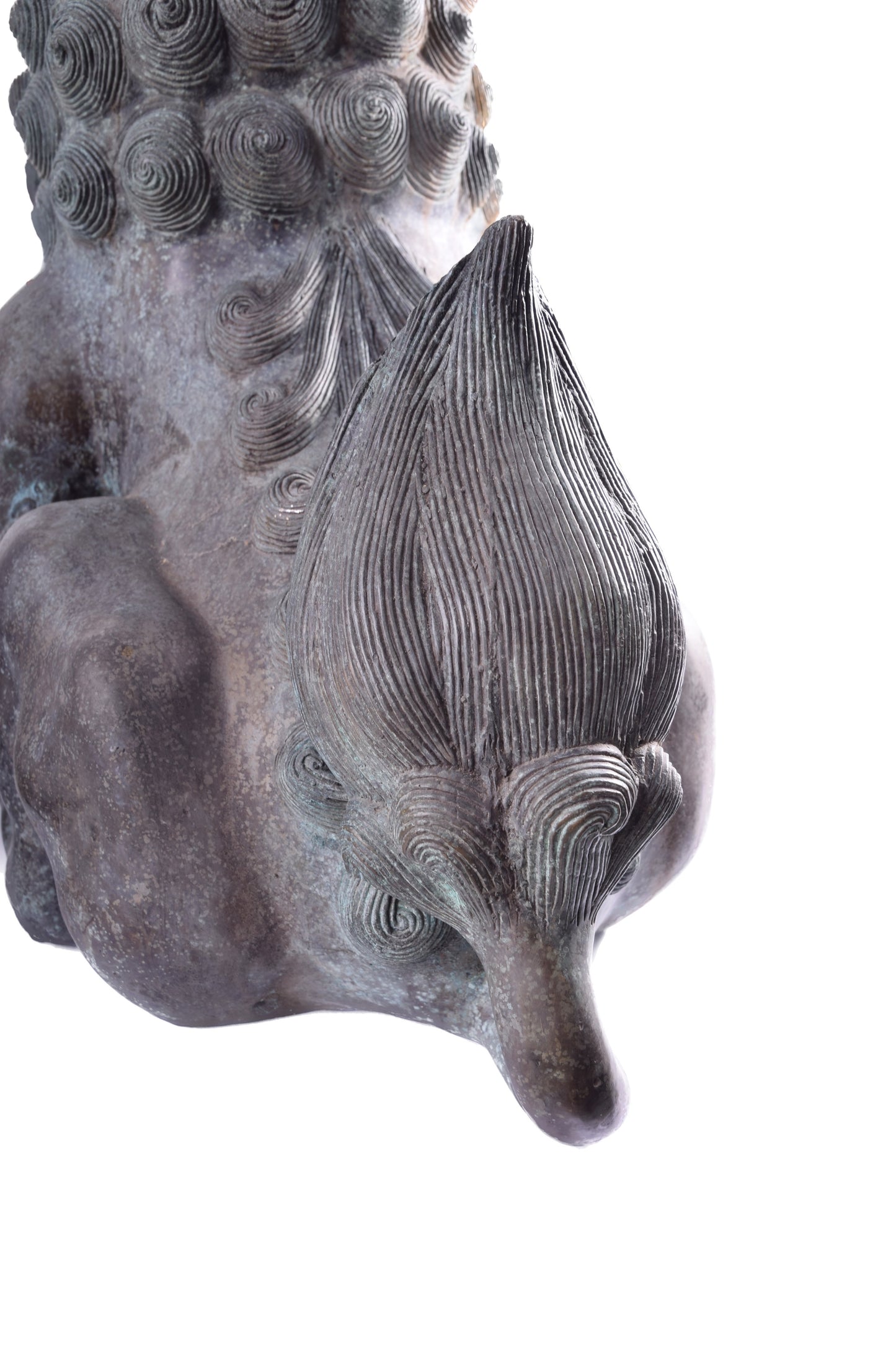 Monumentalne psy Foo brąz – Chiny dynastia Qing XIX / XX w 48x55x30 cm