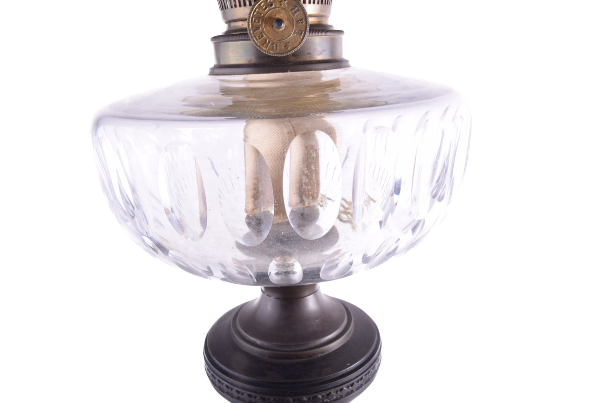 Lampa Naftowa Benzolinowa Belgia z unikatowym palnikiem mosiężna 81 cm