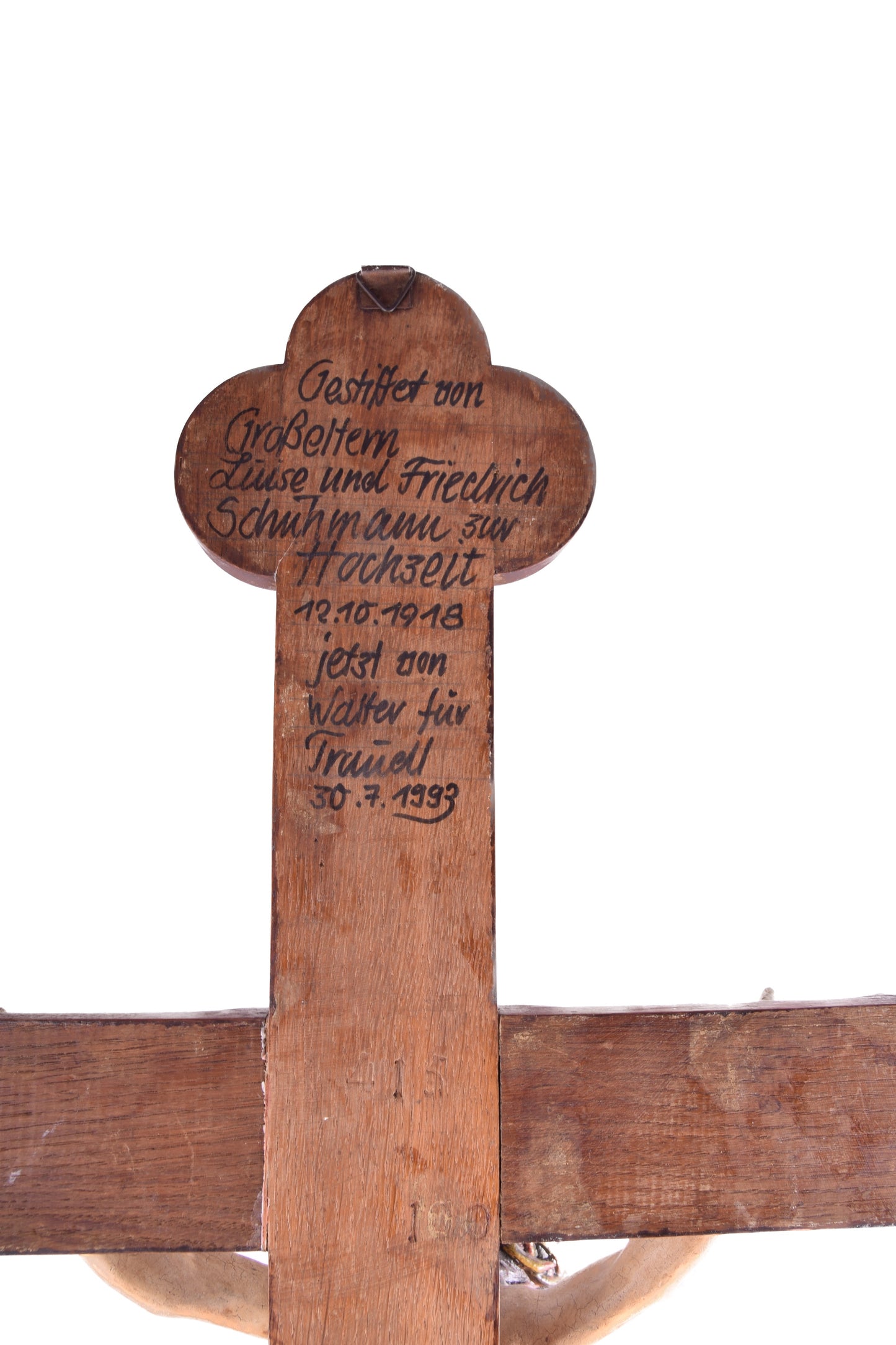 Chrystus na krzyżu z ciekawą historią duży XX wiek 100x57 cm