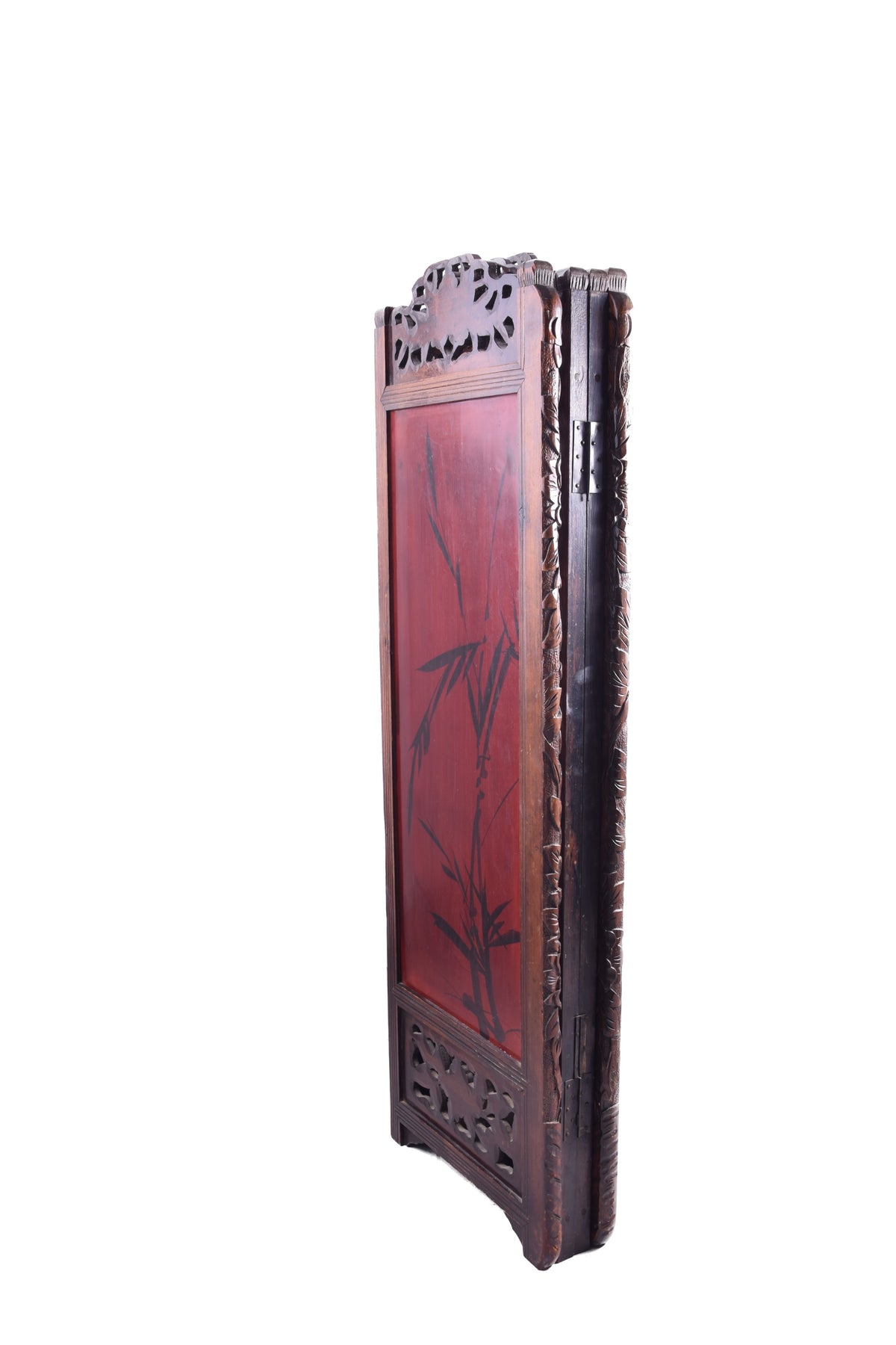 Orientalny bogato zdobiony niski parawan z gejszami 1960-80r 93x120x3 cm