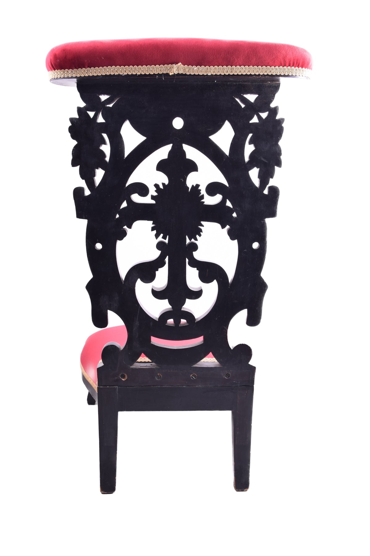 Antyczny Klęcznik z krzyżem Prie-Dieu Koniec XIX w 87x45x45x25 cm