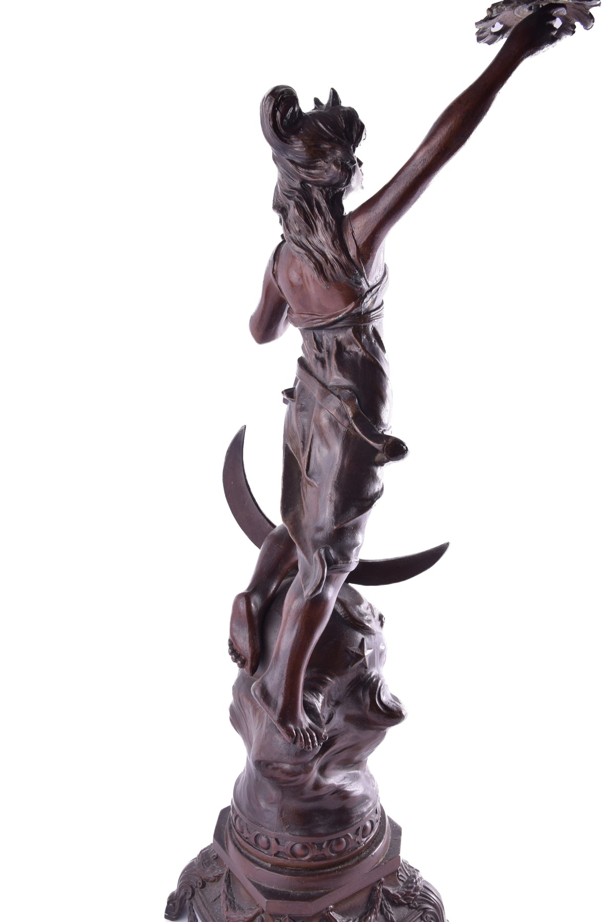 Secesyjna lampa figuralna Luna duża 108 cm XIX/XXw
