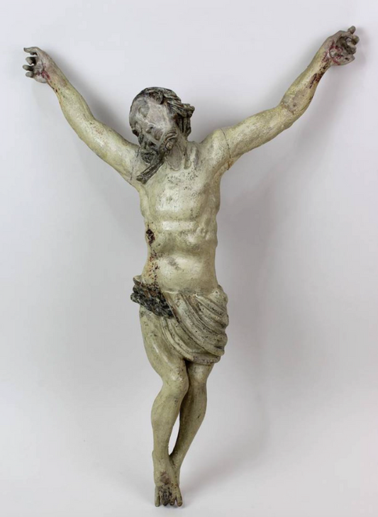 Chrystus ukrzyżowany rzeźba w drewnie lipowym XVIII wiek 70x47 cm